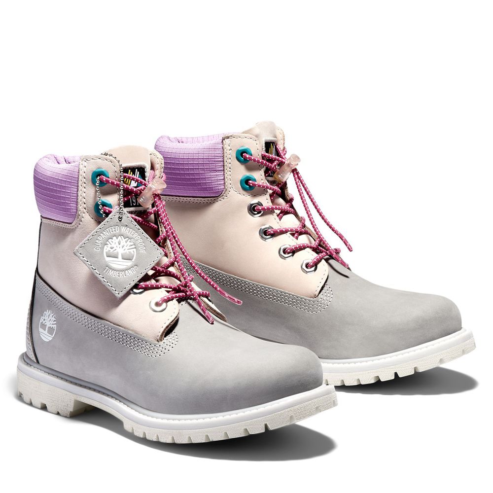 Timberland Womens 6-Inch Boots Premium Waterproof - Grey - India SY6742380